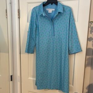 Gretchen Scott Designs Blue and White Striped dress